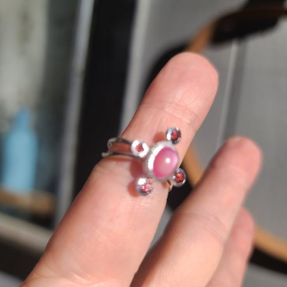 Star ruby & garnet sterling ring sz6.5 - Picture 7 of 10
